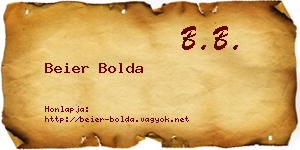 Beier Bolda névjegykártya